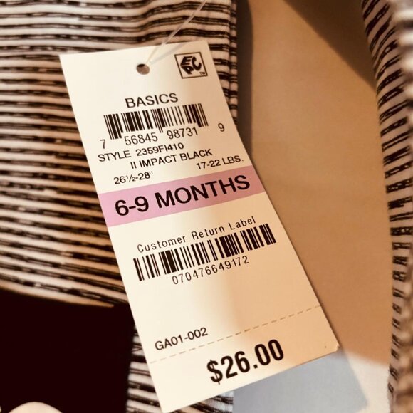 First Impressions Baby Striped XO Footed Romper Black White 6–9 Months - Picture 3 of 5